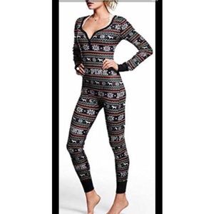 PINK Holiday Print Onesie